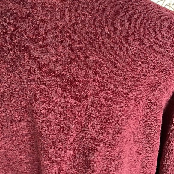 Volcom burgundy nubby terry crew neck top. Left chest embroidered logo patch. L - Picture 5 of 5